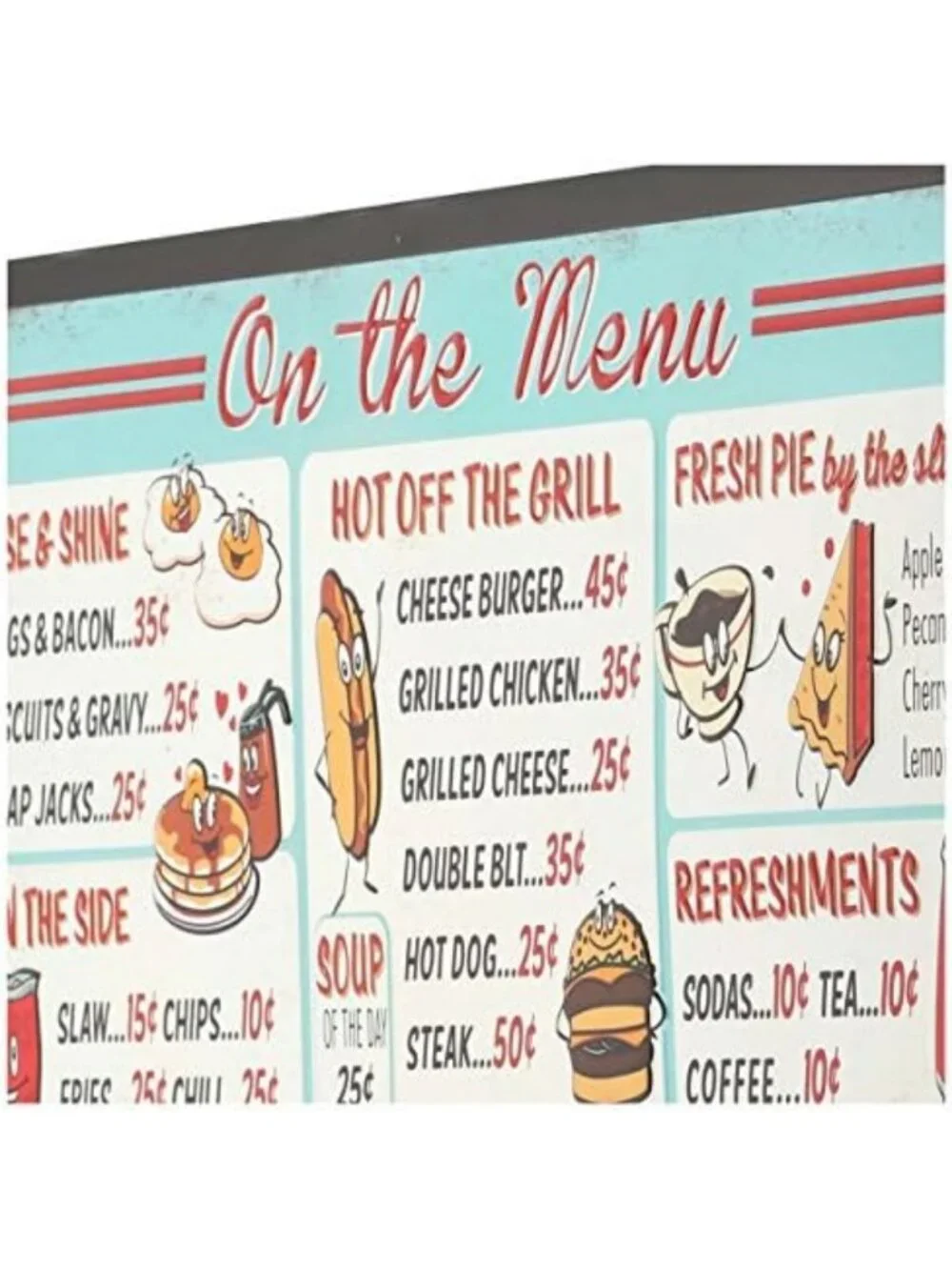 Vintage-Inspired Embossed Metal Sign for Kitchen Decor & Restaurant Wall Art